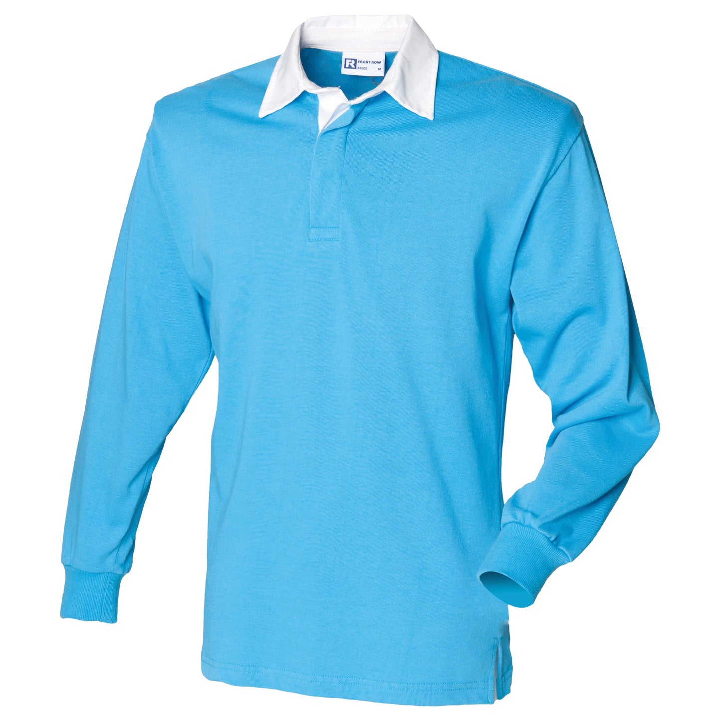 Front Row Long Sleeve Rugby Shirt 100% Cotton Woven Collar Customizable Logo