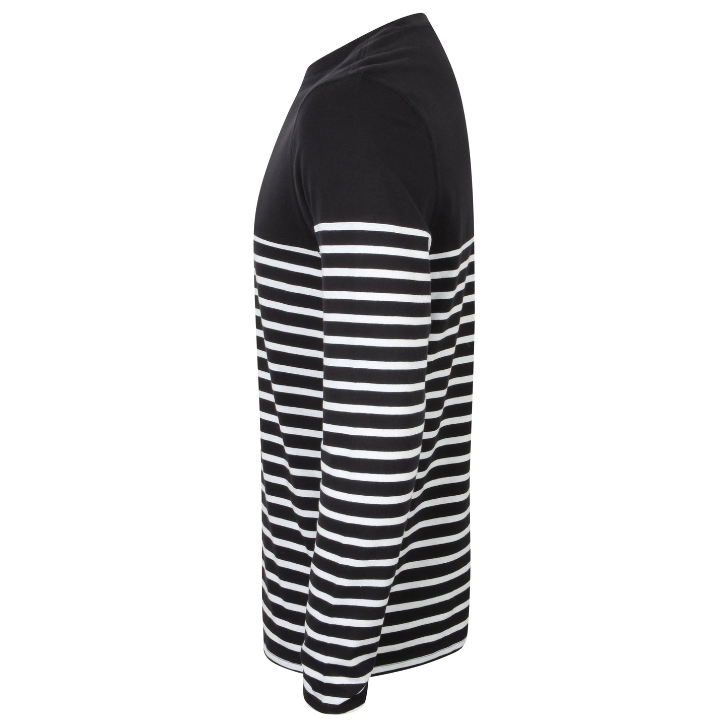 Front Row Long Sleeve Breton Striped T-Shirt Tag-Free Regular Fit Cotton