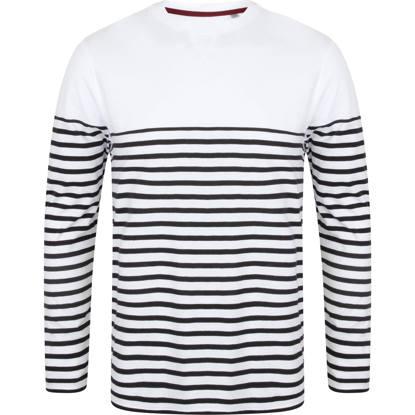 Front Row Long Sleeve Breton Striped T-Shirt Tag-Free Regular Fit Cotton