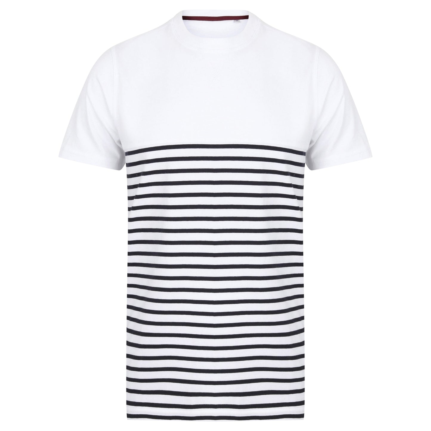 Front Row Short-Sleeved Breton T Shirt Regular Fit Cotton Striped Panel