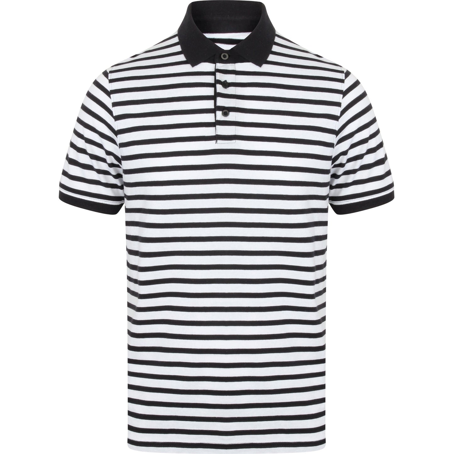 Front Row Striped Jersey Polo Shirt 100% Cotton Tag-Free Casual Wear XS-2XL