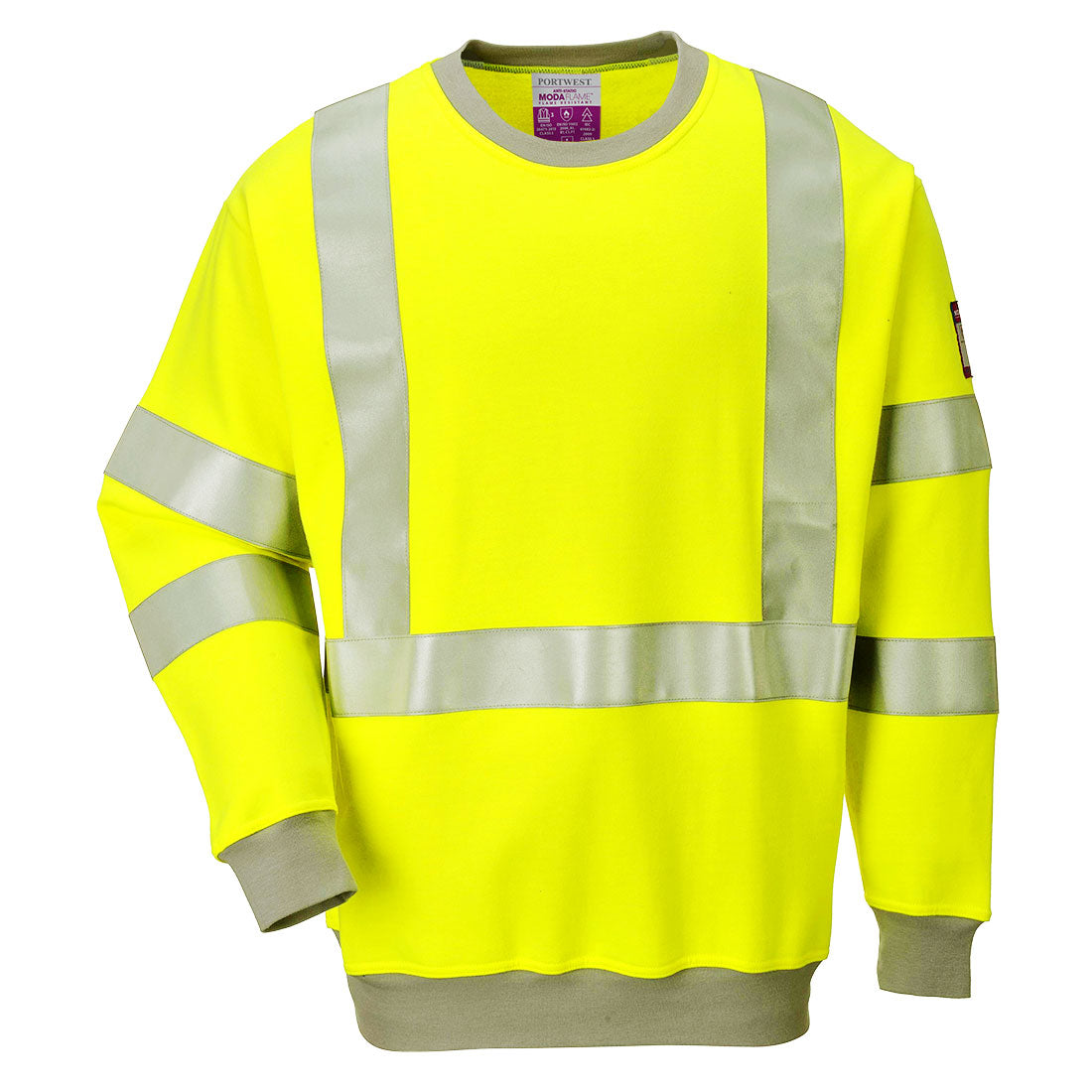 Portwest Flame Resistant Anti-Static Hi-Vis Sweatshirt CE Certified Class 3