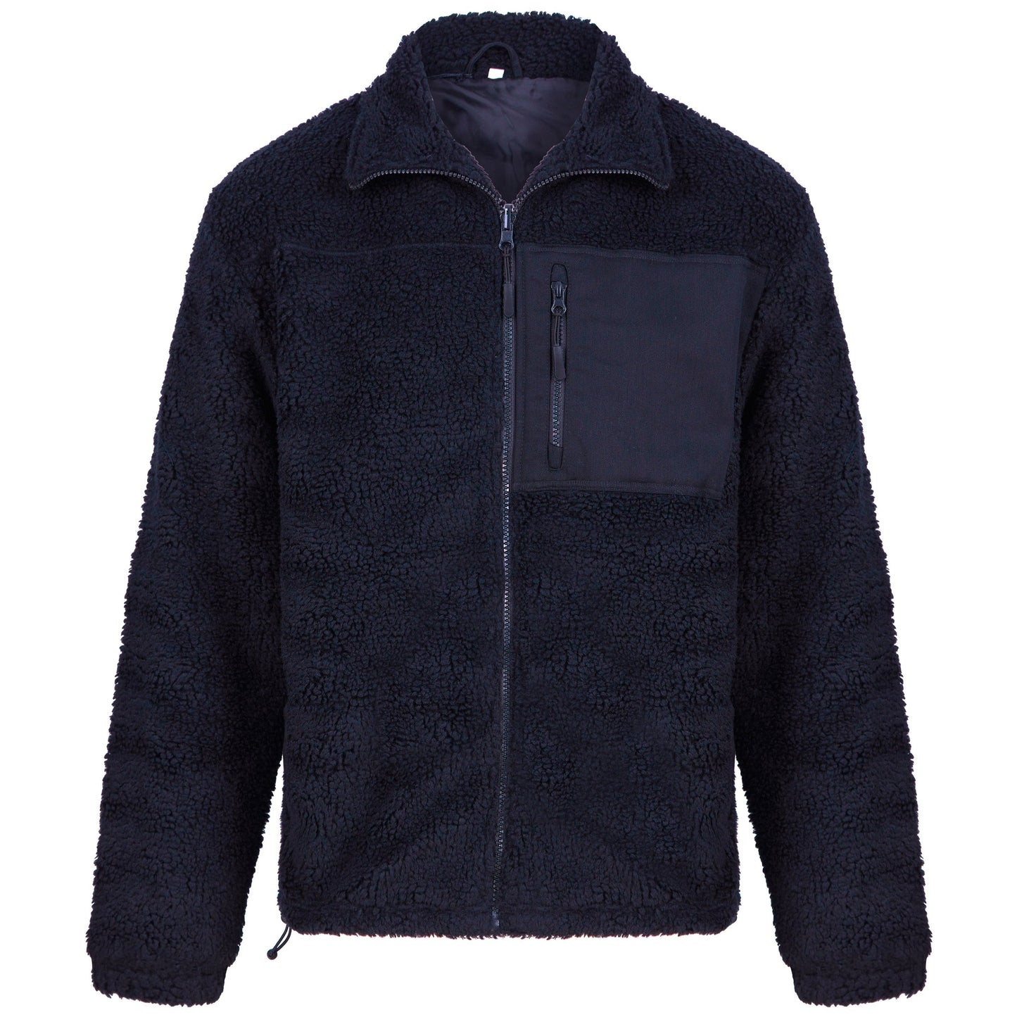 Front Row Recycled Sherpa Fleece Jacket Eco-Friendly Zip-Through Regular Fit