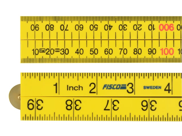 Fisco Yellow ABS Nylon Rule 1m 39in Four-Fold Workshop Measuring Tool