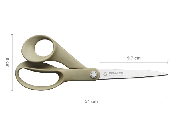 Fiskars Renew Scissors 21cm Eco-Friendly Recycled Stainless Steel Blades
