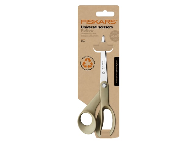 Fiskars Renew Scissors 21cm Eco-Friendly Recycled Stainless Steel Blades