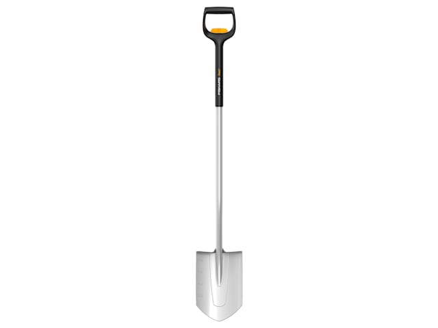 Fiskars Xact Telescopic Pointed Spade Ergonomic SoftGrip Handle 110.8-130cm