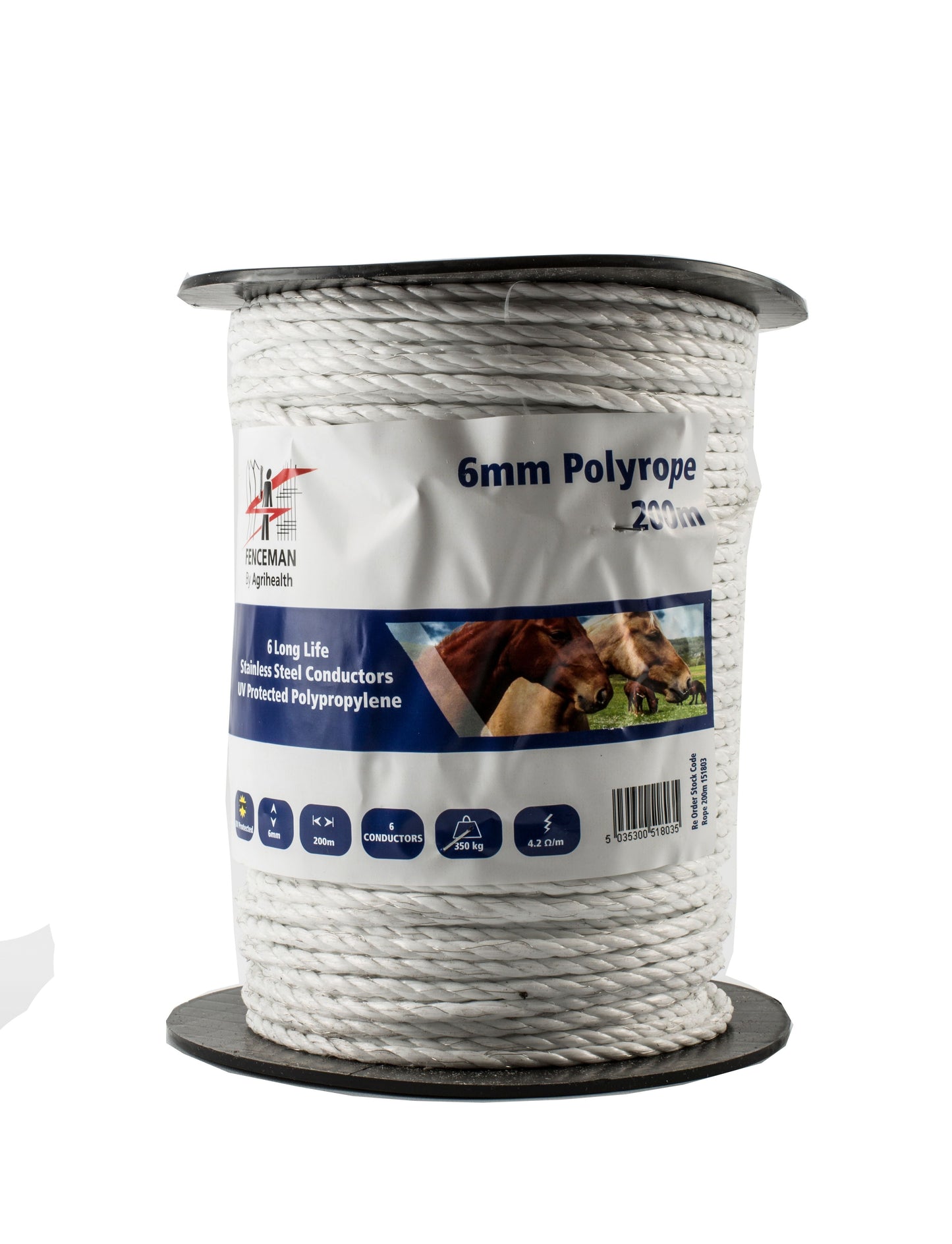 Fenceman 200M Polyrope Electric Fence Rope U.V. Protected Durable Fencing