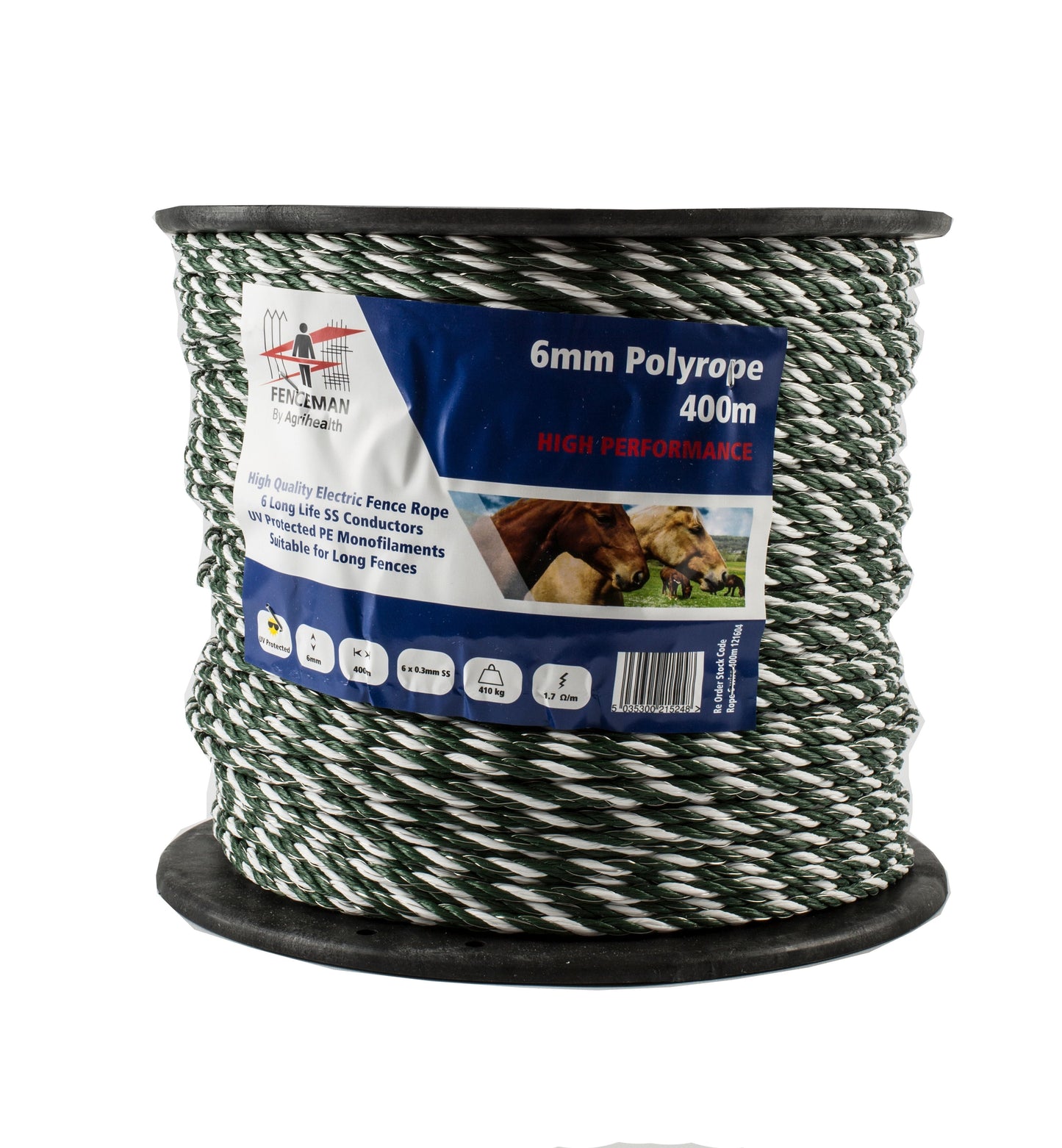Fenceman 6 Strand Polyrope Durable Barrier Fencing for Farms and Gardens