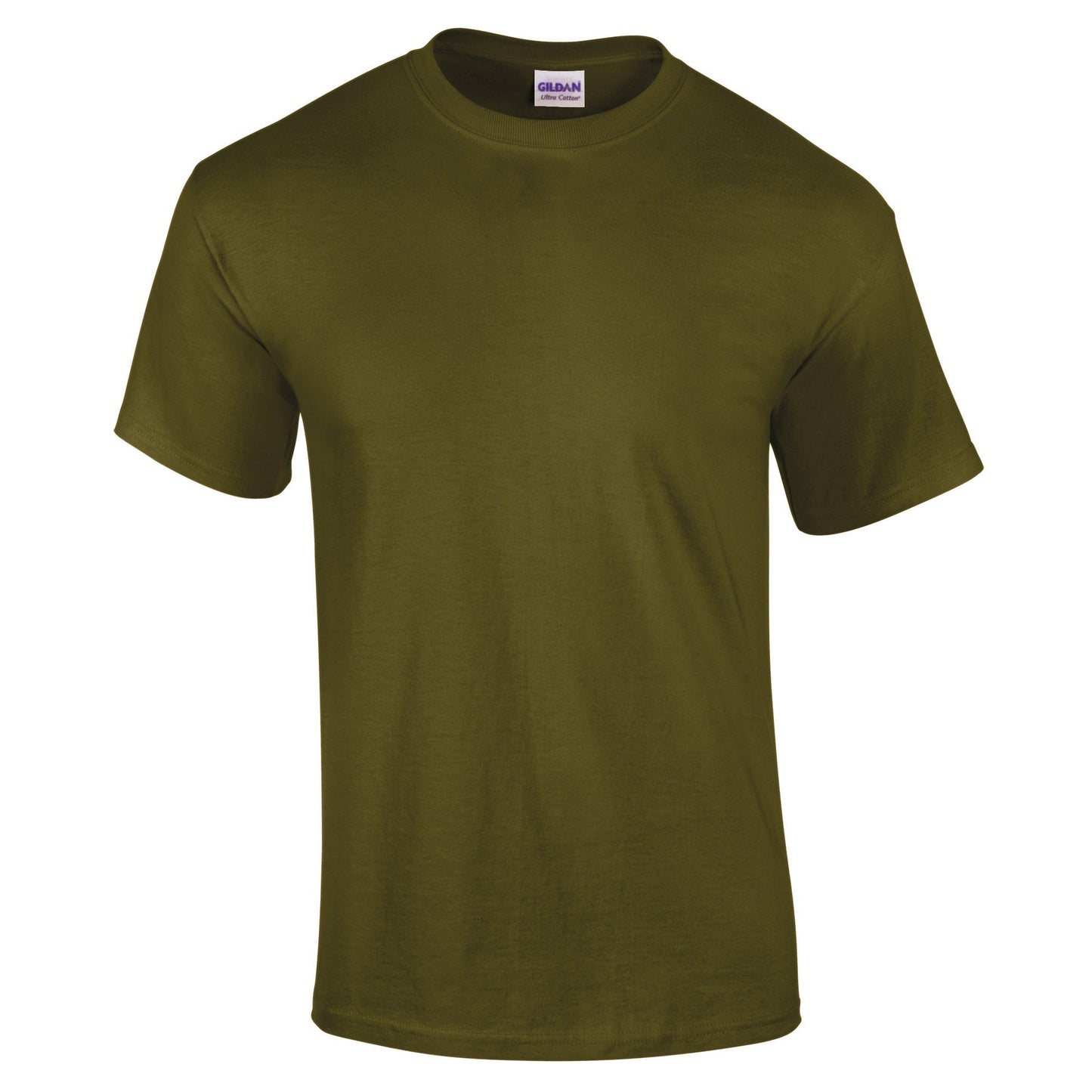 Gildan Ultra Cotton Adult T-Shirt Olive 100% Cotton Classic Fit Durable Tee