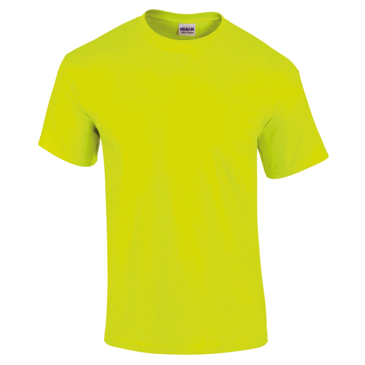Gildan Ultra Cotton Adult T-Shirt Safety Green 100% Cotton Classic Fit