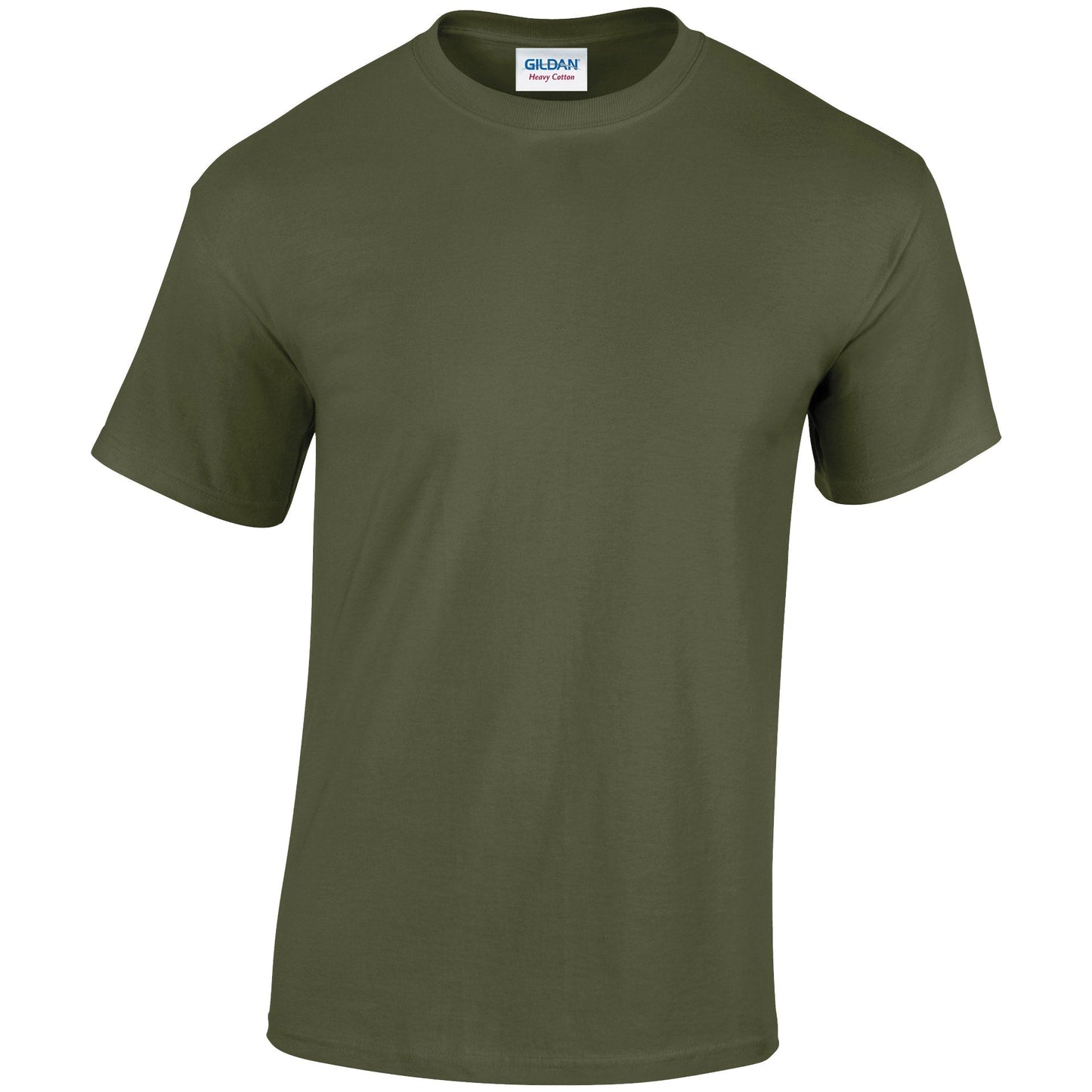 Gildan Heavy Cotton Adult T-Shirt Military Green 100% Cotton Pre-Shrunk Tee