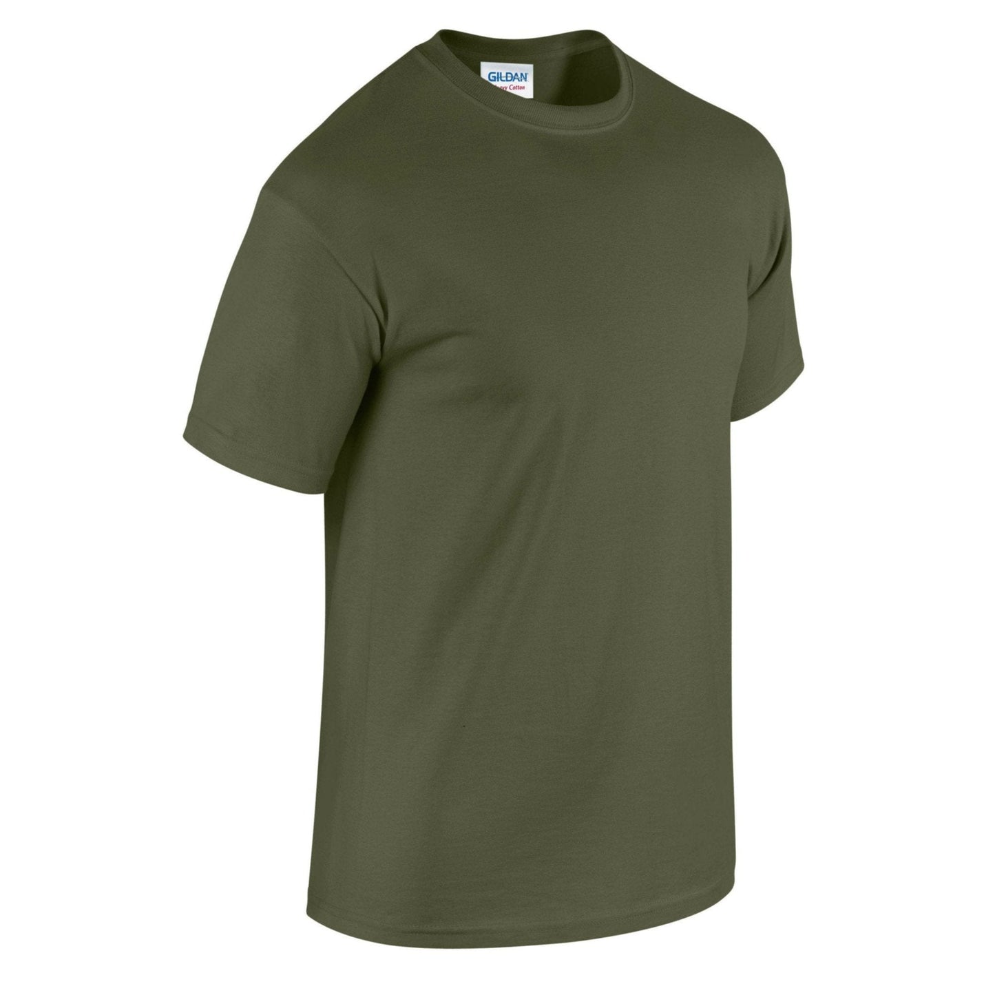 Gildan Heavy Cotton Adult T-Shirt Military Green 100% Cotton Pre-Shrunk Tee