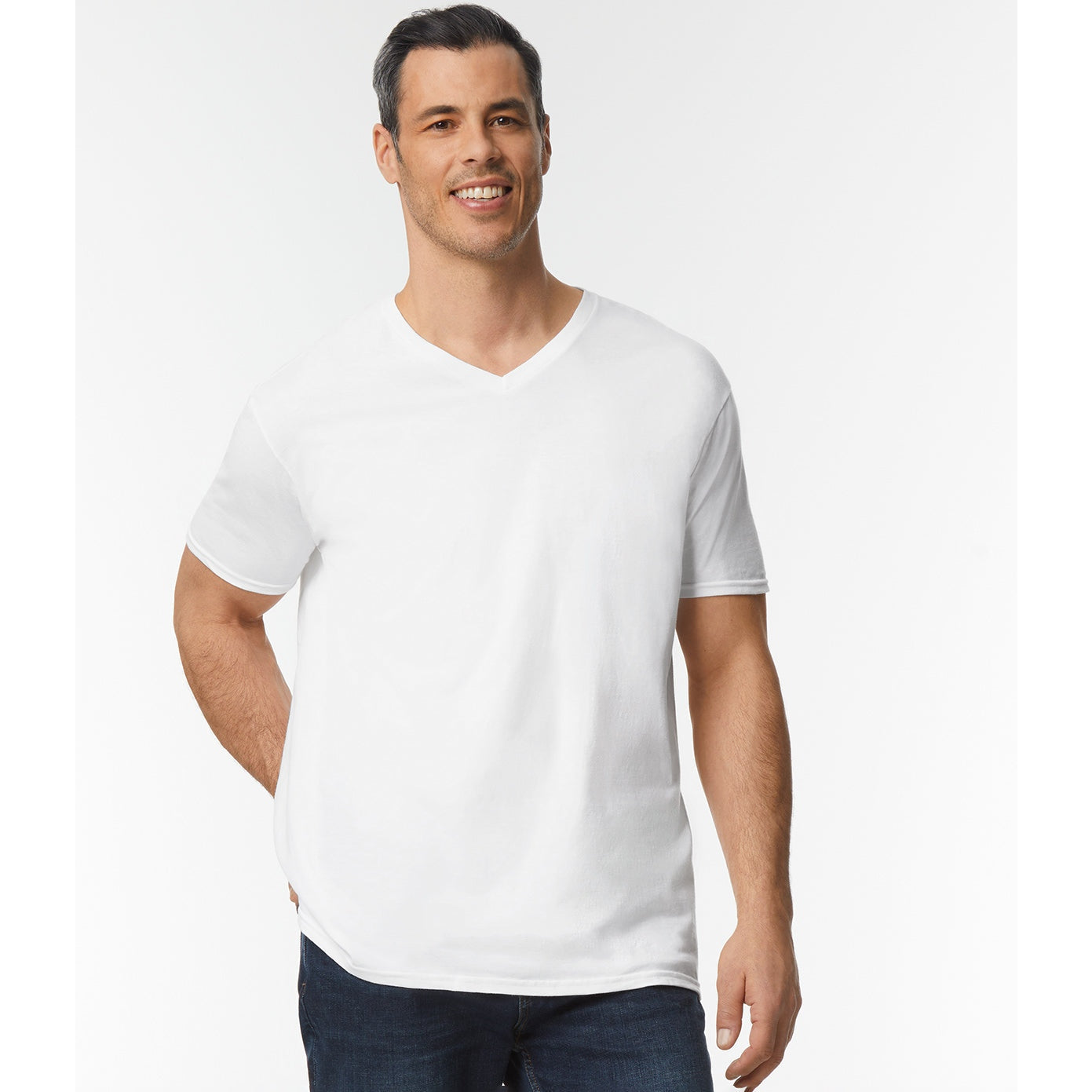 Gildan Softstyle V-Neck T-Shirt 100% Cotton Euro Fit Tearaway Label