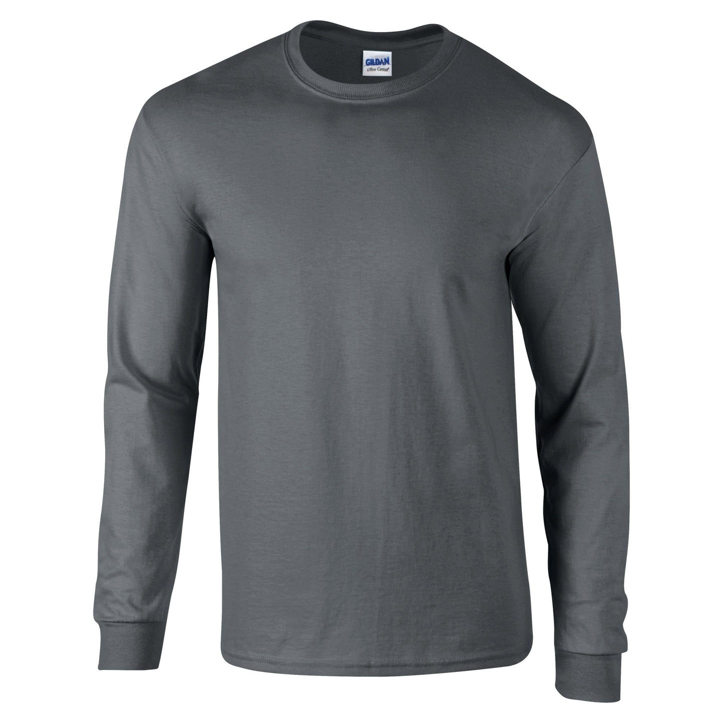 Gildan Ultra Cotton Long Sleeve T-Shirt Charcoal 100% Cotton Classic Fit