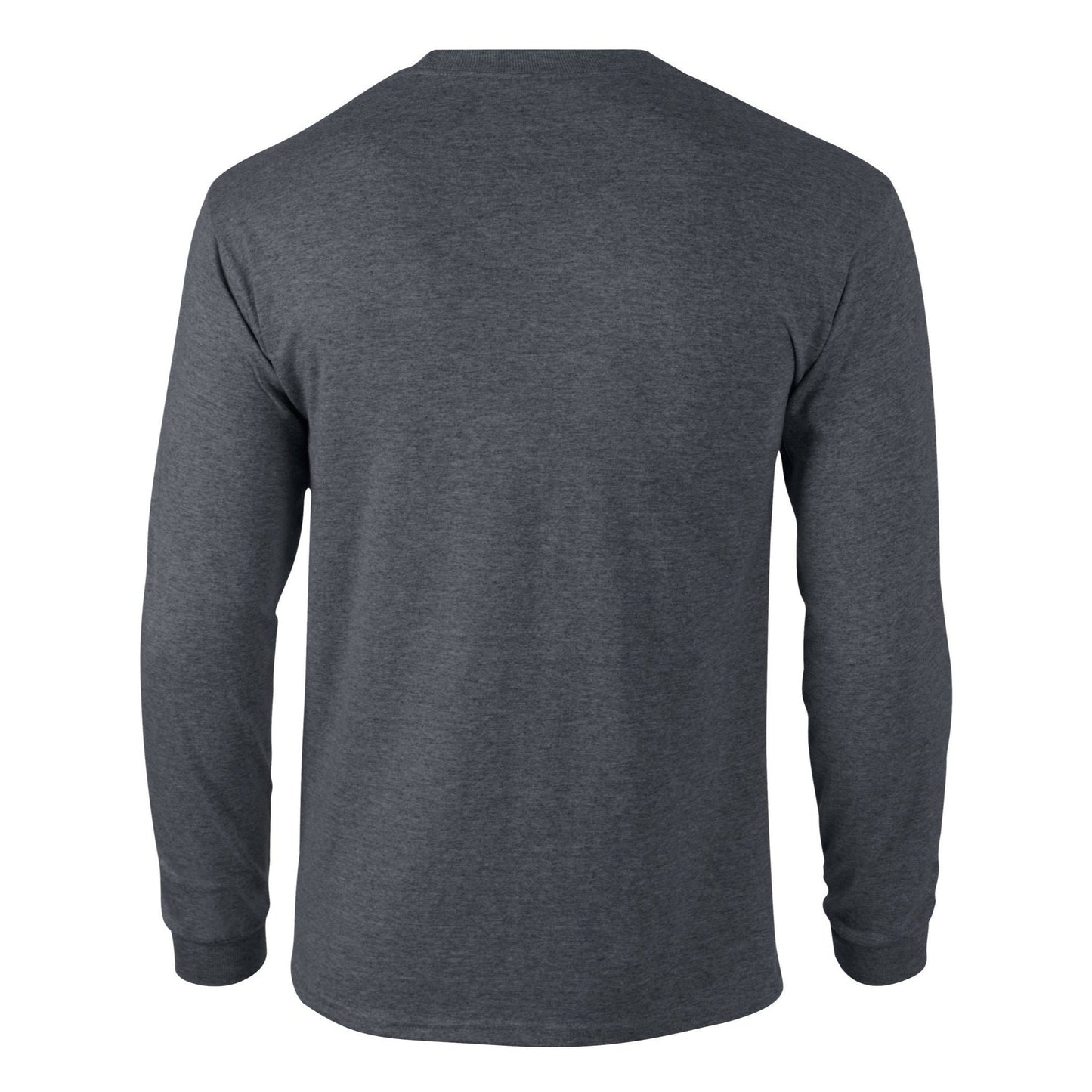 Gildan Ultra Cotton Long Sleeve T-Shirt Dark Heather 100% Cotton Classic Fit