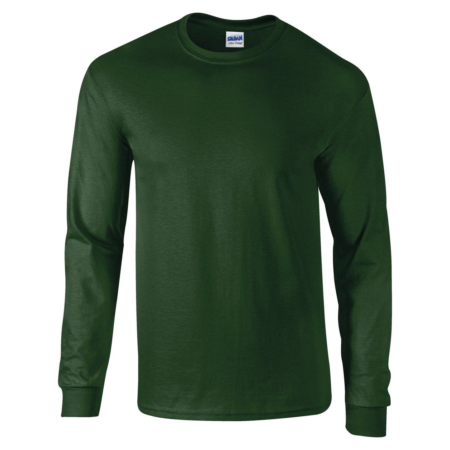 Gildan Ultra Cotton Long Sleeve T-Shirt Forest 100% Cotton Classic Fit