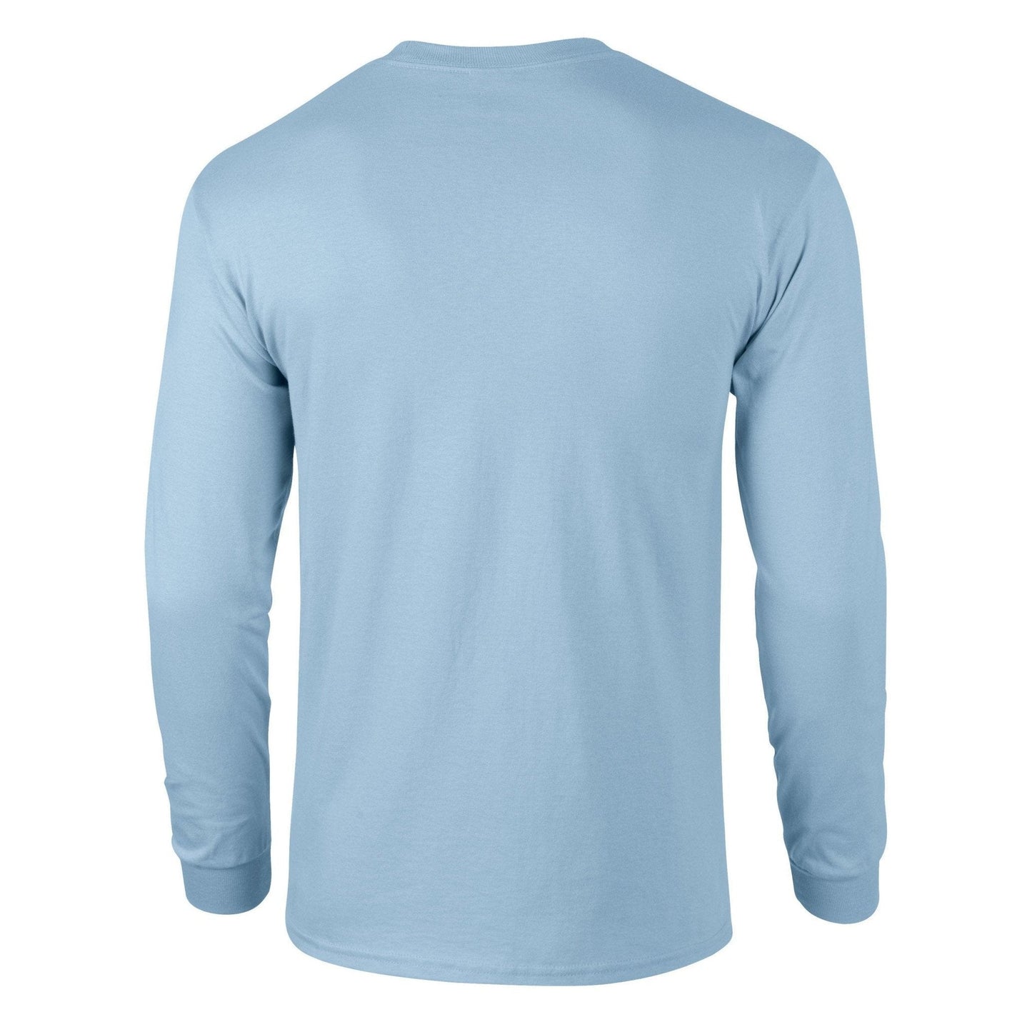 Gildan Ultra Cotton Long Sleeve T-Shirt Light Blue 100% Cotton Classic Fit