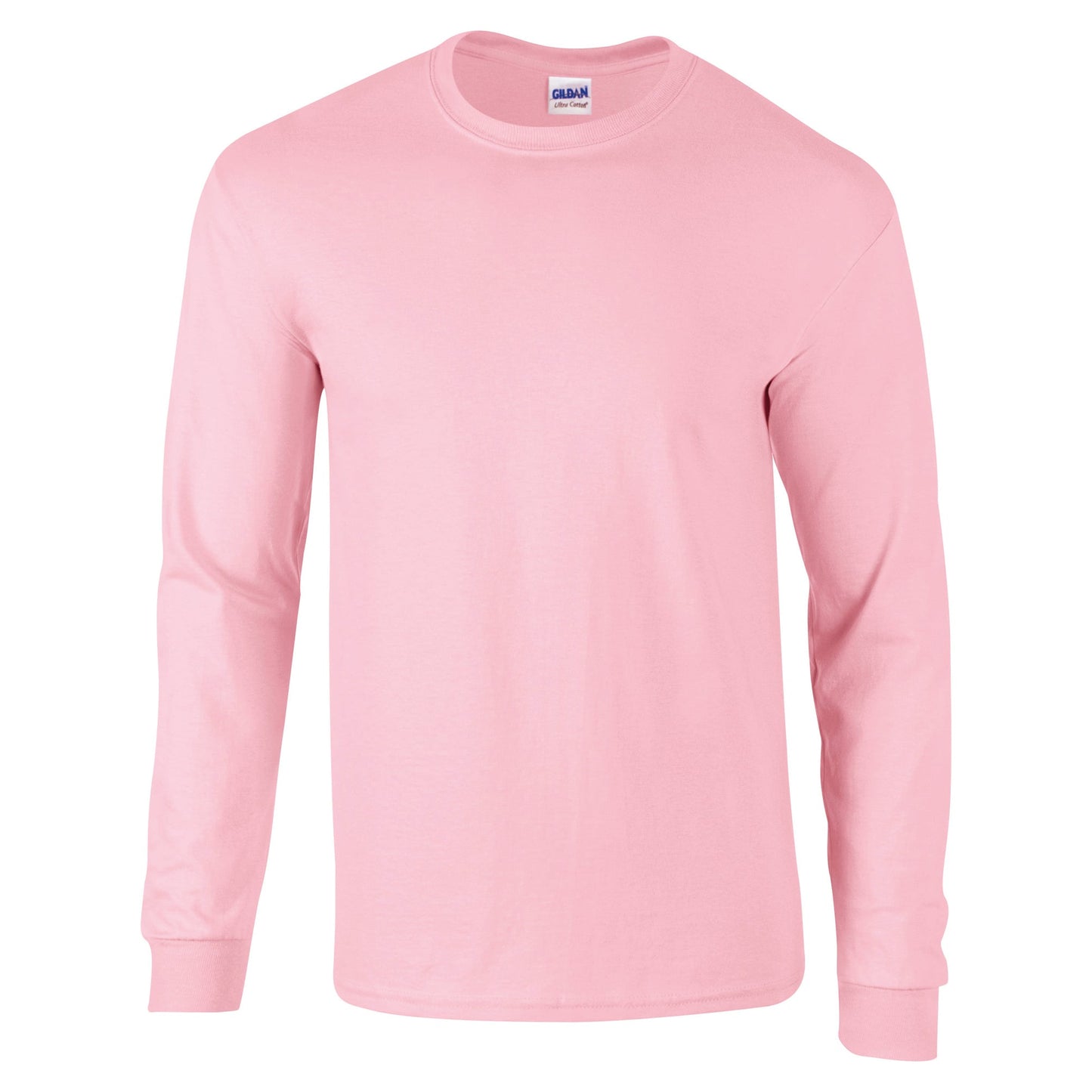 Gildan Ultra Cotton Long Sleeve T-Shirt Light Pink 100% Cotton Classic Fit