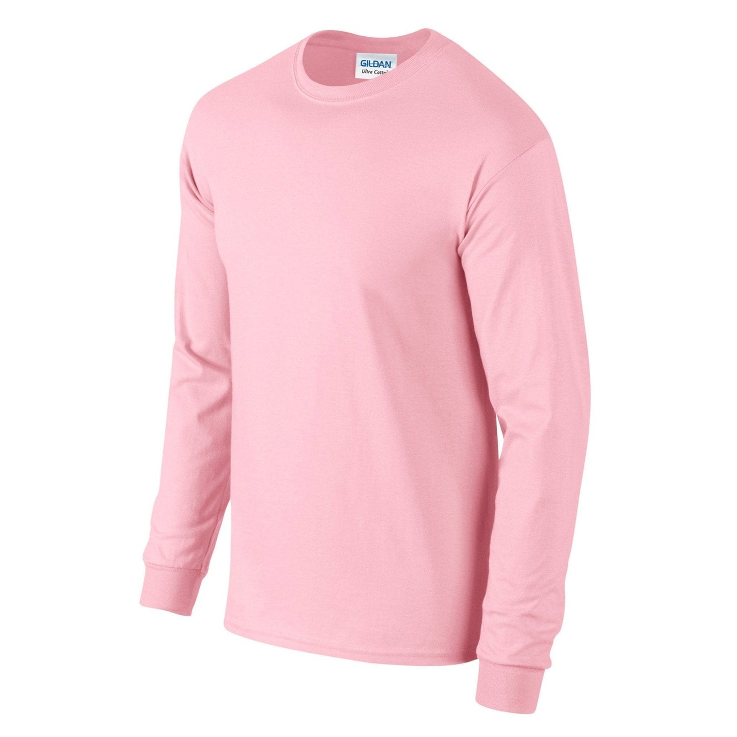 Gildan Ultra Cotton Long Sleeve T-Shirt Light Pink 100% Cotton Classic Fit