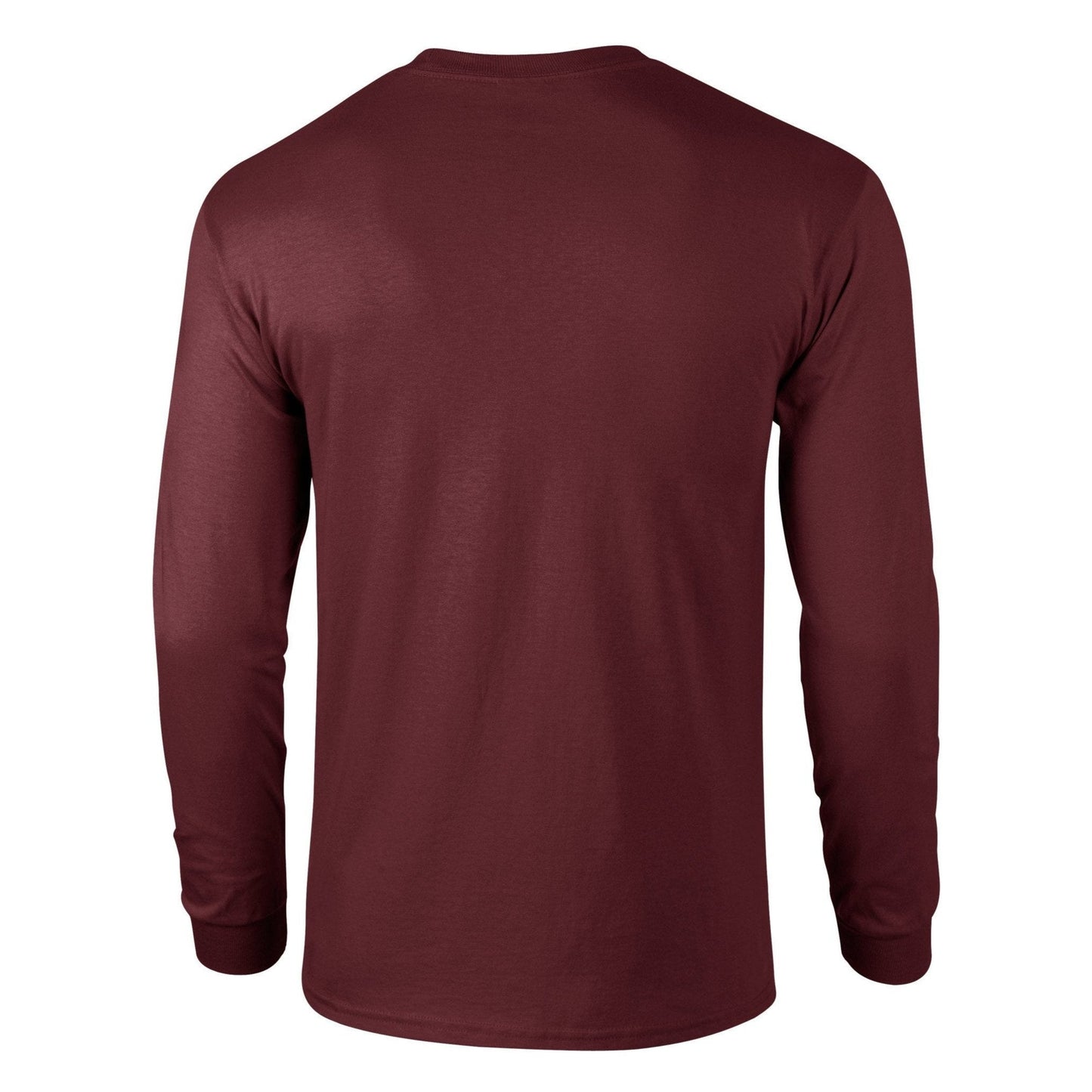 Gildan Ultra Cotton Long Sleeve T-Shirt Maroon 100% Cotton Classic Fit