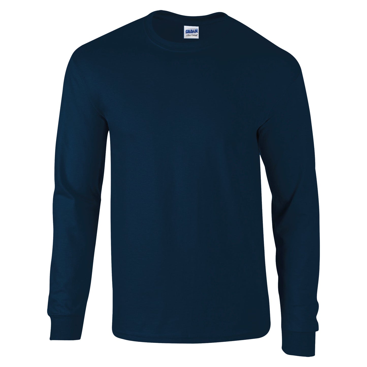 Gildan Ultra Cotton Long Sleeve T-Shirt Navy 100% Cotton Classic Fit S-5XL
