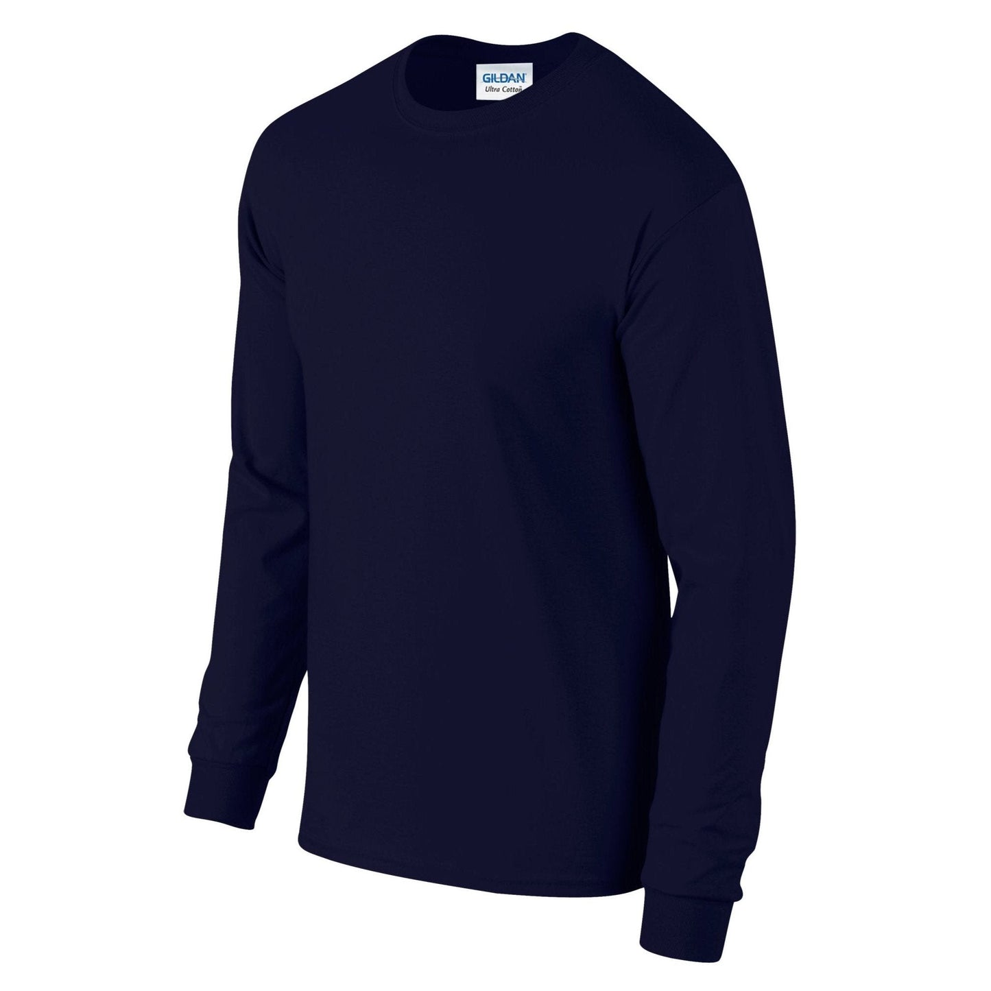 Gildan Ultra Cotton Long Sleeve T-Shirt Navy 100% Cotton Classic Fit S-5XL