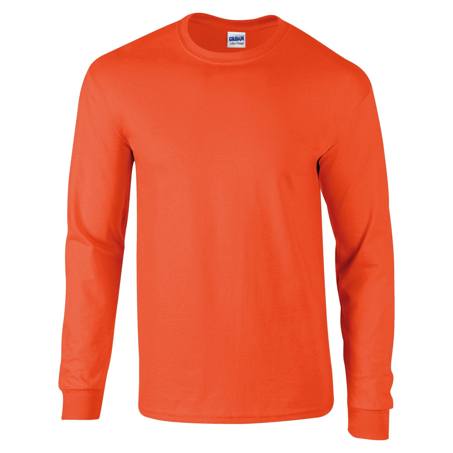 Gildan Ultra Cotton Long Sleeve T-Shirt for Adults - Orange, 100% Cotton