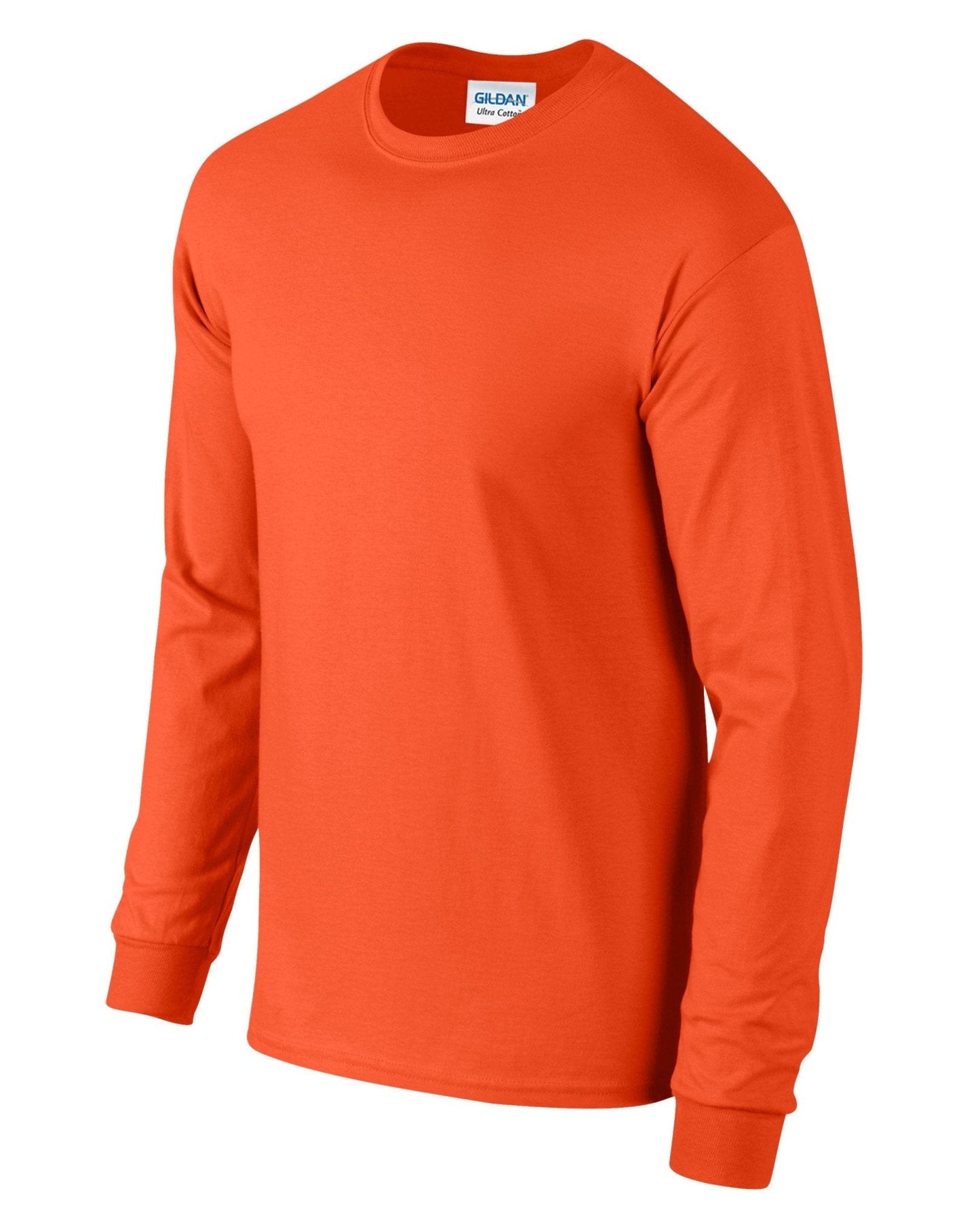 Gildan Ultra Cotton Long Sleeve T-Shirt for Adults - Orange, 100% Cotton