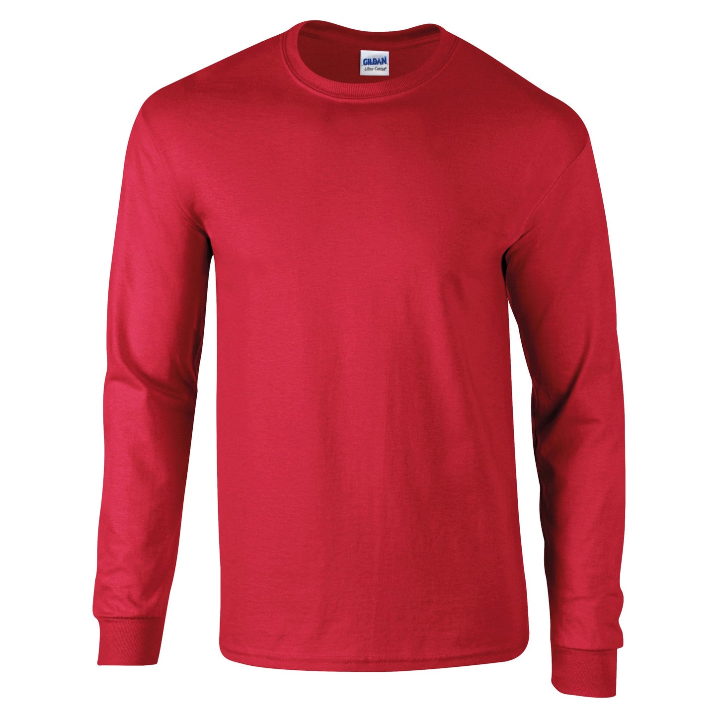 Gildan Ultra Cotton Long Sleeve T-Shirt Red 100% Cotton Classic Fit S-5XL