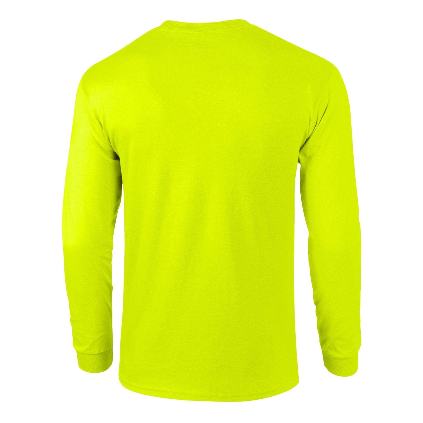 Gildan Ultra Cotton Long Sleeve T-Shirt Safety Green 100% Cotton Classic Fit