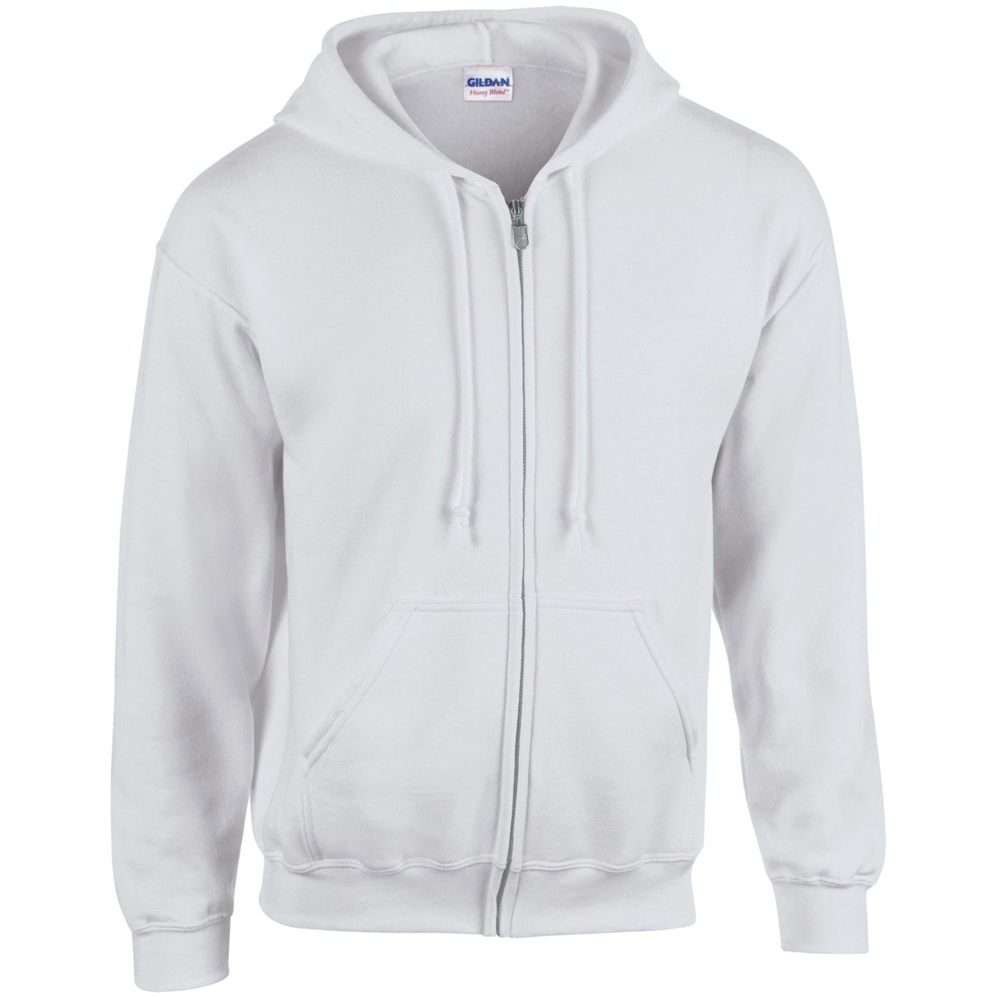 Gildan Heavy Blend Full Zip Hooded Sweatshirt Ash Unisex Pouch Pockets