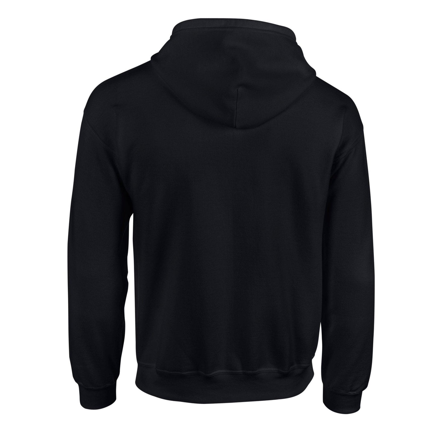 Gildan Heavy Blend Full Zip Hooded Sweatshirt Black Pouch Pockets Unlined Hood