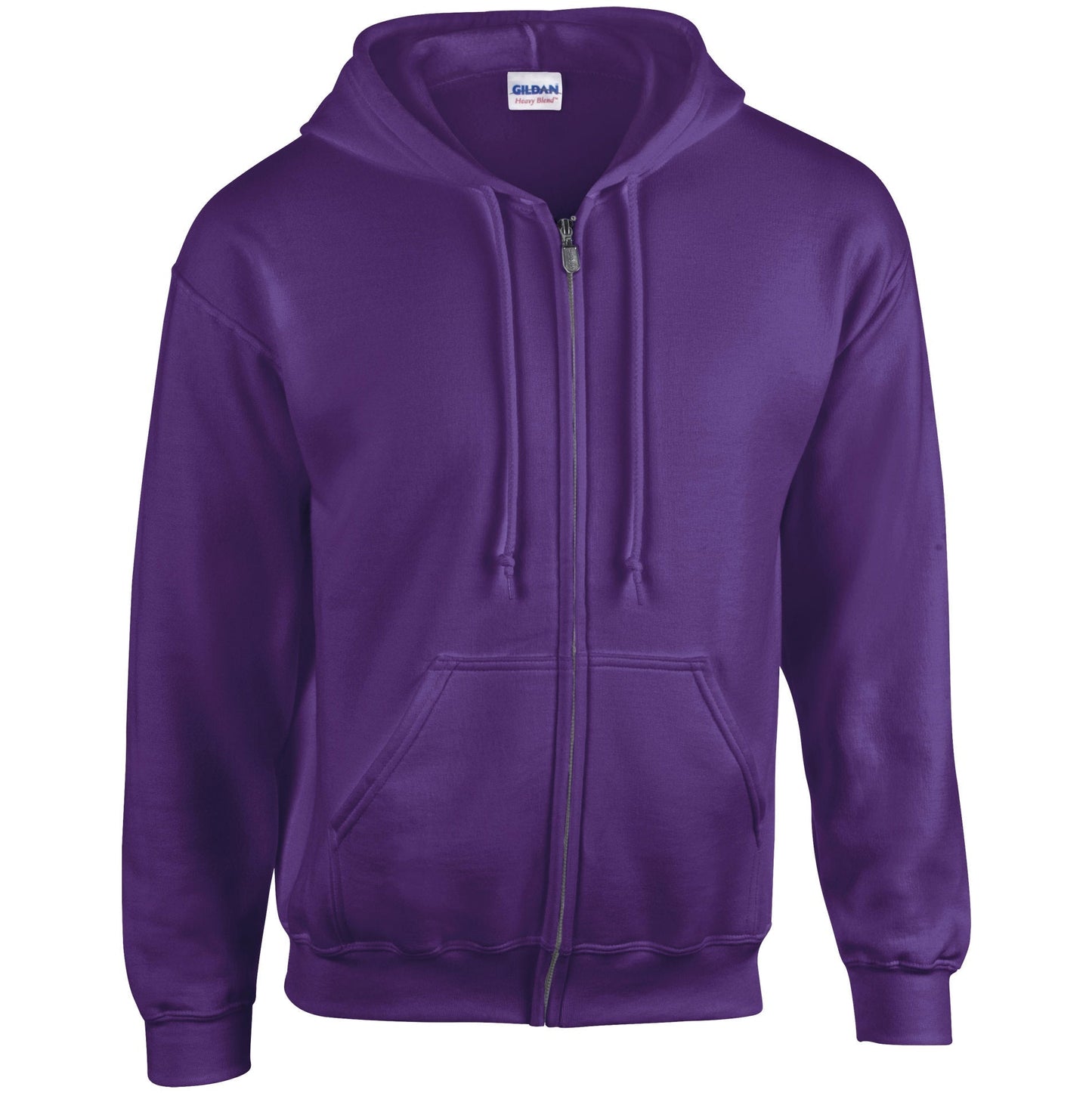 Gildan Heavy Blend Full Zip Hooded Sweatshirt Purple Soft Fleece Unisex