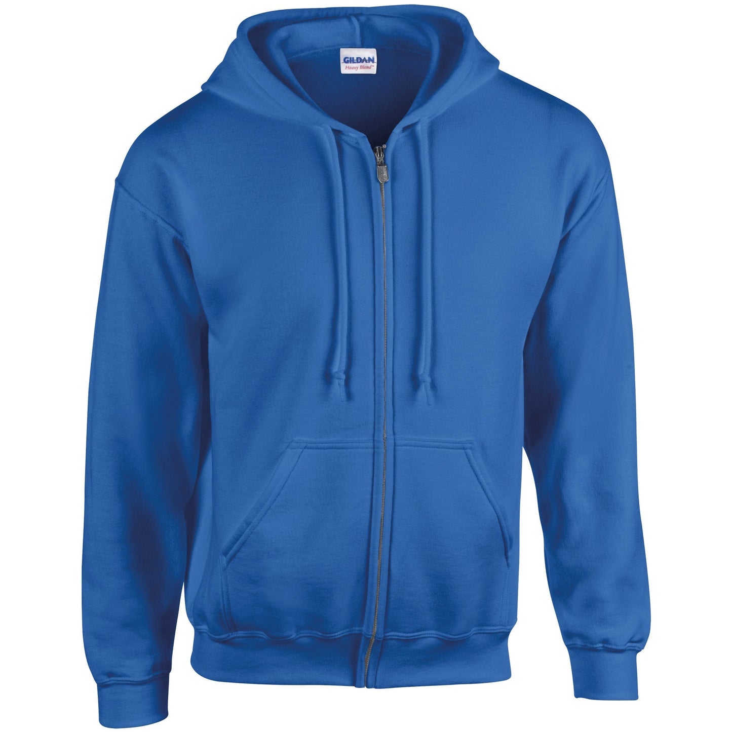 Gildan Heavy Blend Full Zip Hooded Sweatshirt Royal Pouch Pockets Unlined Hood