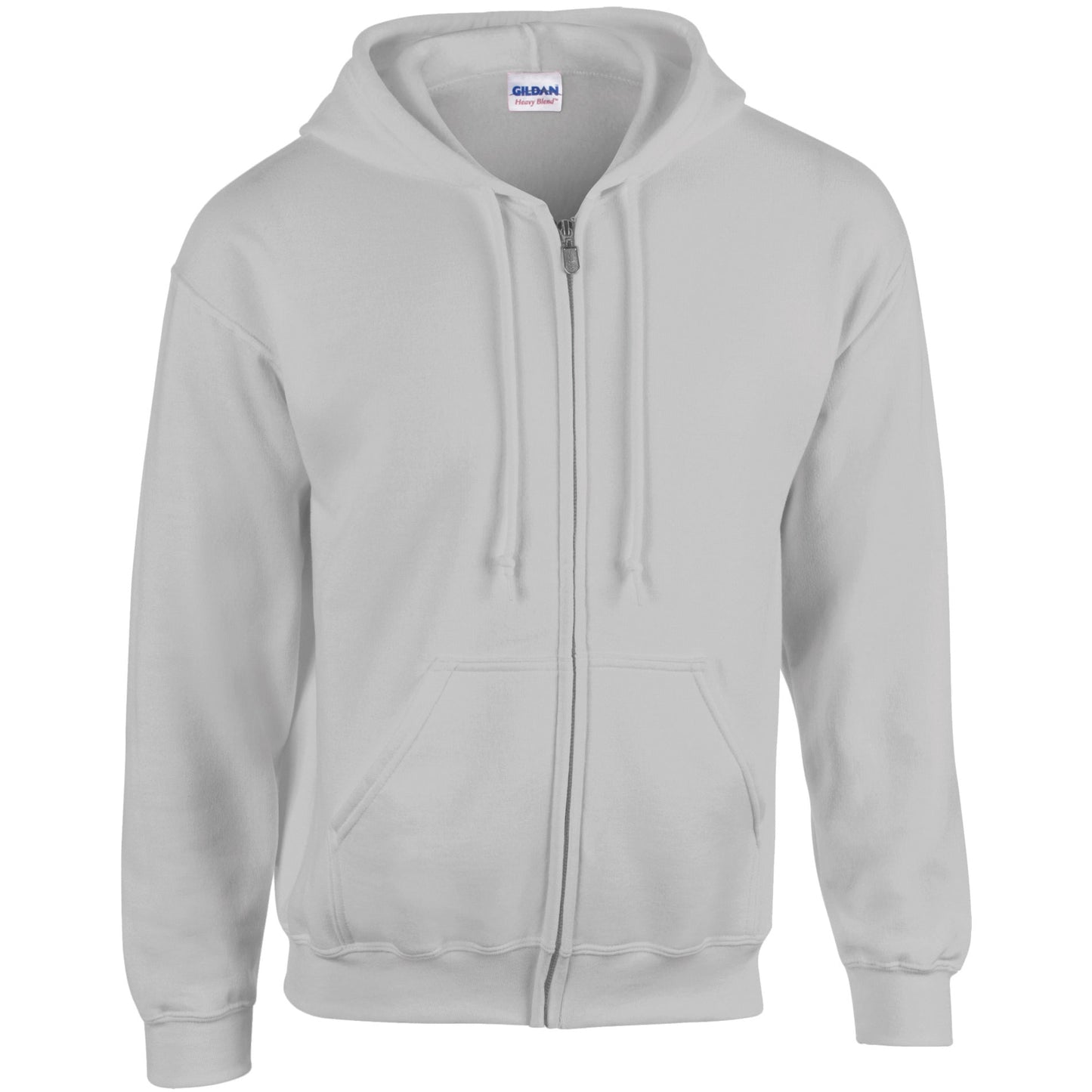 Gildan Heavy Blend Full Zip Hooded Sweatshirt Sport Grey Pouch Pockets S-5XL