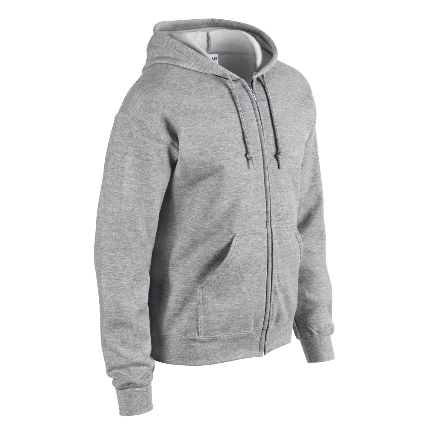 Gildan Heavy Blend Full Zip Hooded Sweatshirt Sport Grey Pouch Pockets S-5XL