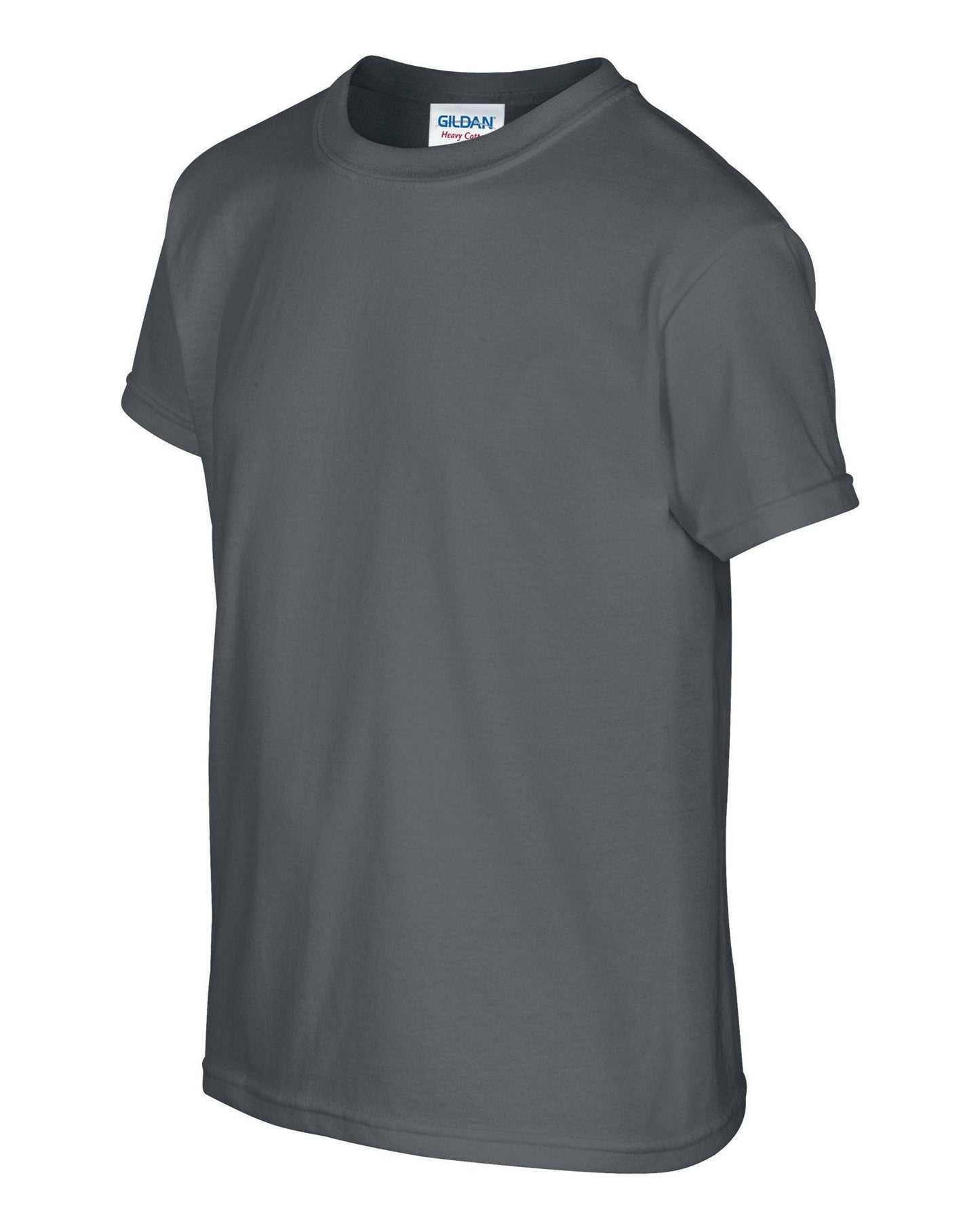 Gildan Heavy Cotton Youth T-Shirt Charcoal Soft Cotton Pre-Shrunk 100% Cotton