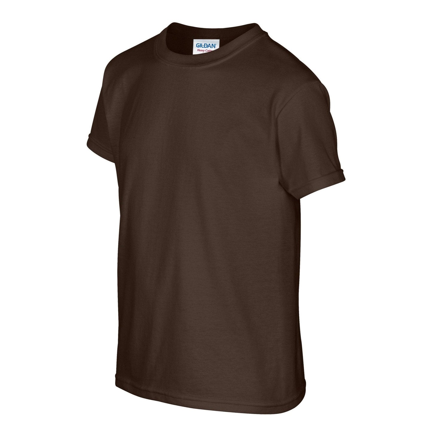 Gildan Heavy Cotton Youth T-Shirt Dark Chocolate Soft Durable Pre-Shrunk