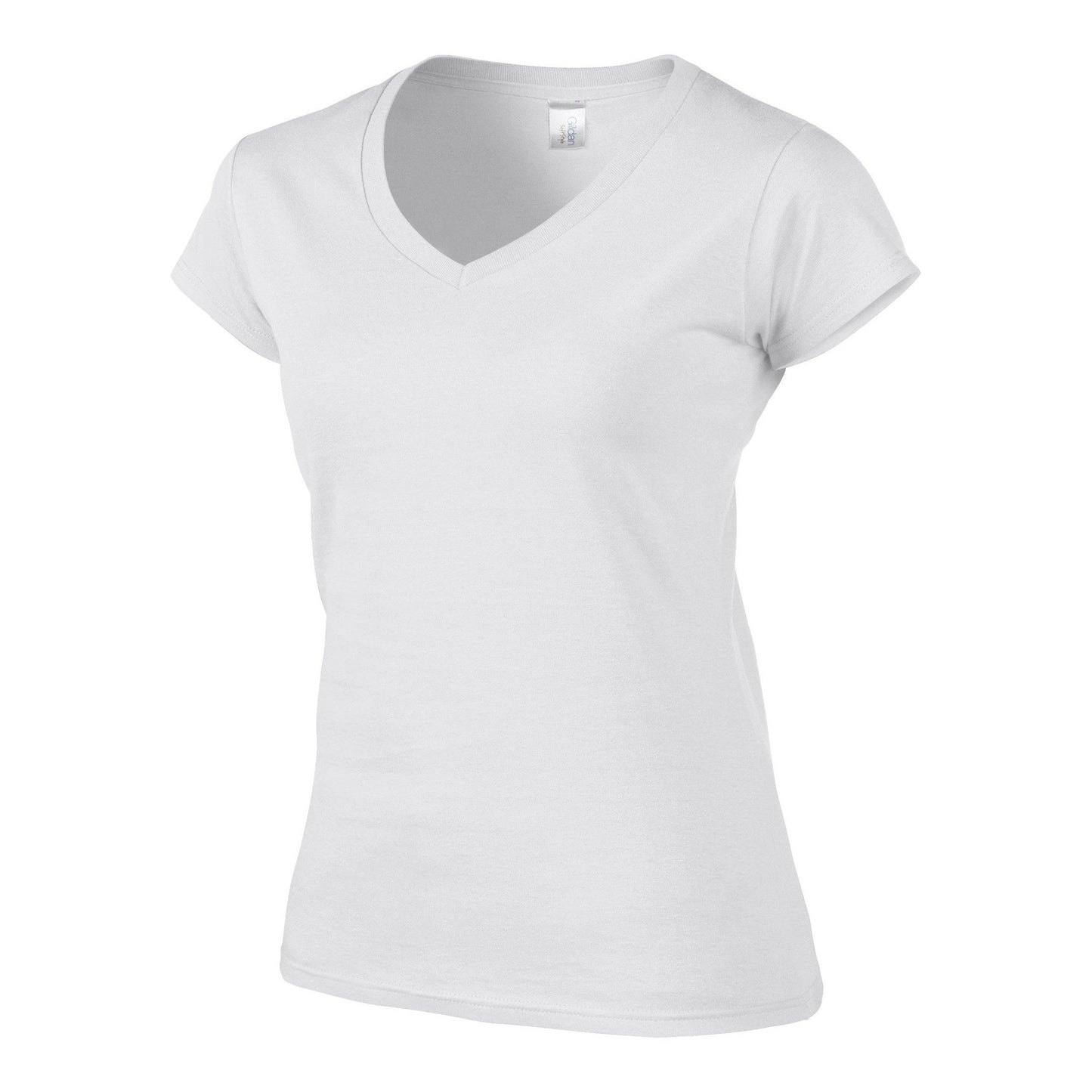 Gildan Softstyle Women's V-Neck T-Shirt Fitted Cotton Tee Various Sizes