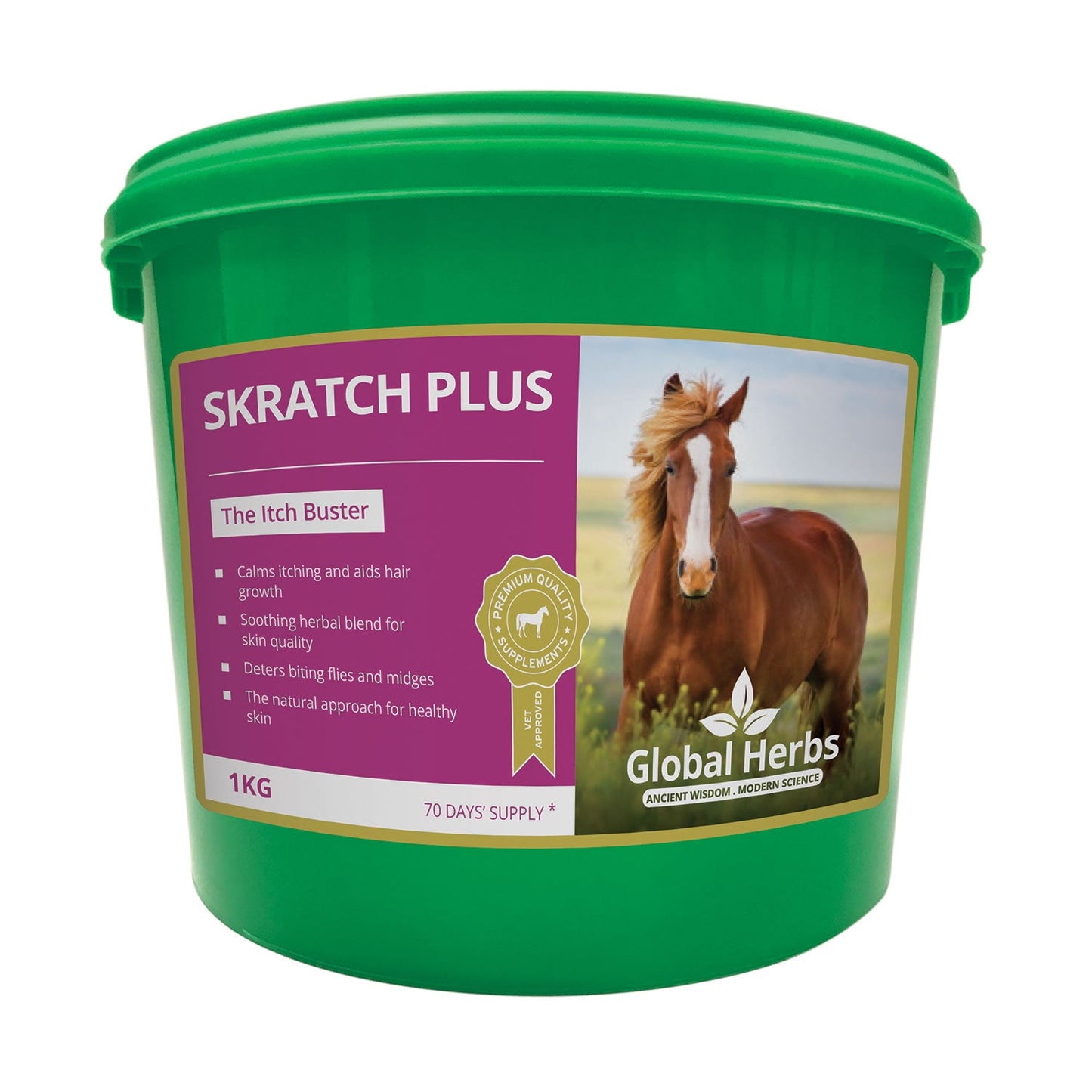 Global Herbs Skratchplus AntiItch Supplement For Horses Skin Care