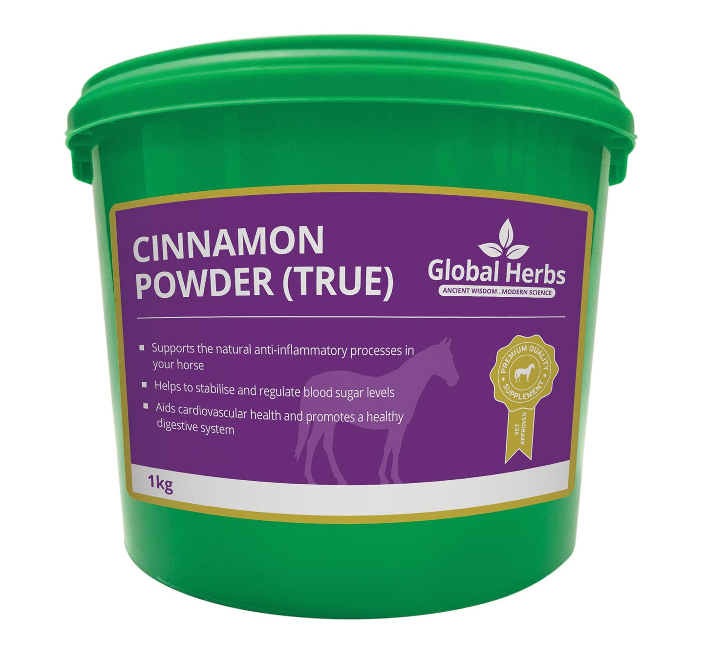 Global Herbs Cinnamon Powder (True) For Horses Supports Digestive Health