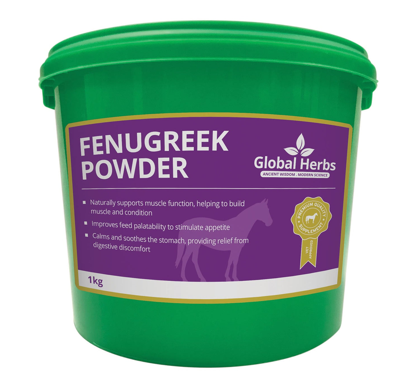 Global Herbs Fenugreek Powder for Horses Muscle Support and Appetite Aid