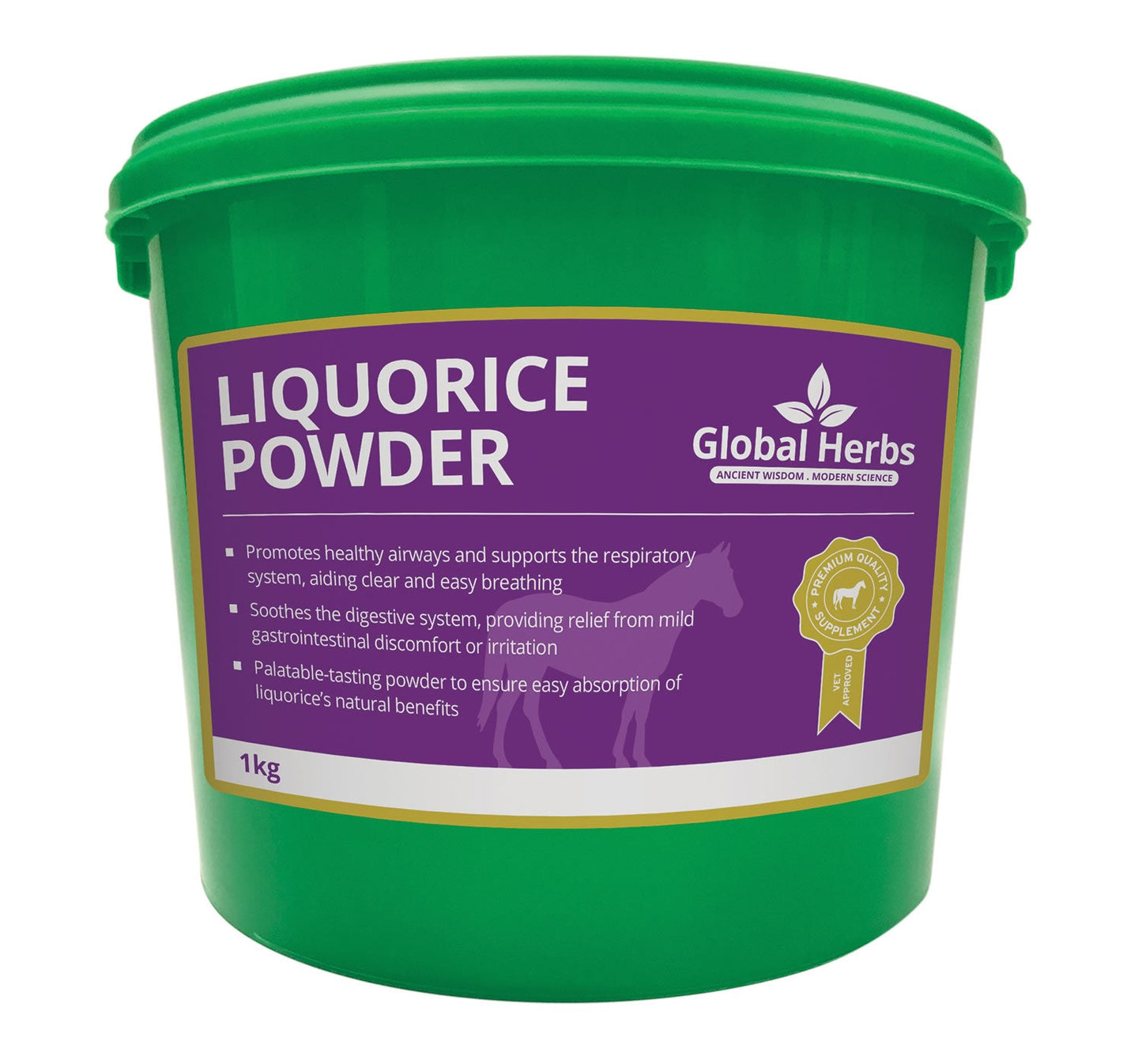 Global Herbs Liquorice Powder for Horses Respiratory and Digestive Support