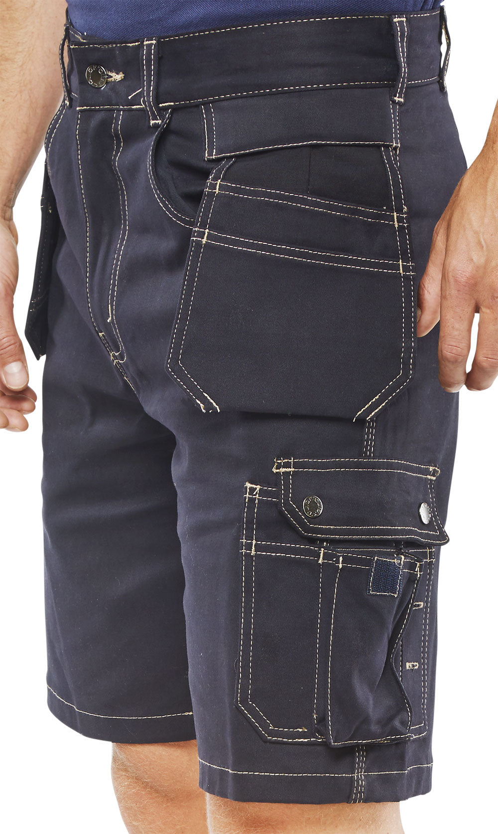 Beeswift Grantham Navy Blue Multi-Purpose Pocket Shorts with Tool Pouches
