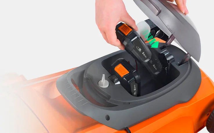 Flymo 36V EasiStore 340R Battery Lawn Mower 34cm with Rear Roller & Storage