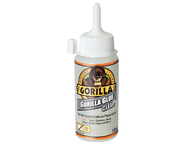 Gorilla Glue Clear 110ml Flexible Fast Setting Adhesive Water-Resistant Bonding