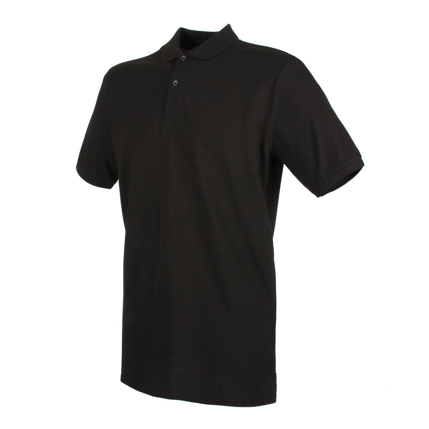 Henbury Micro-Fine PiquÃ© Polo Shirt Black Modern Fit Lightweight Cotton