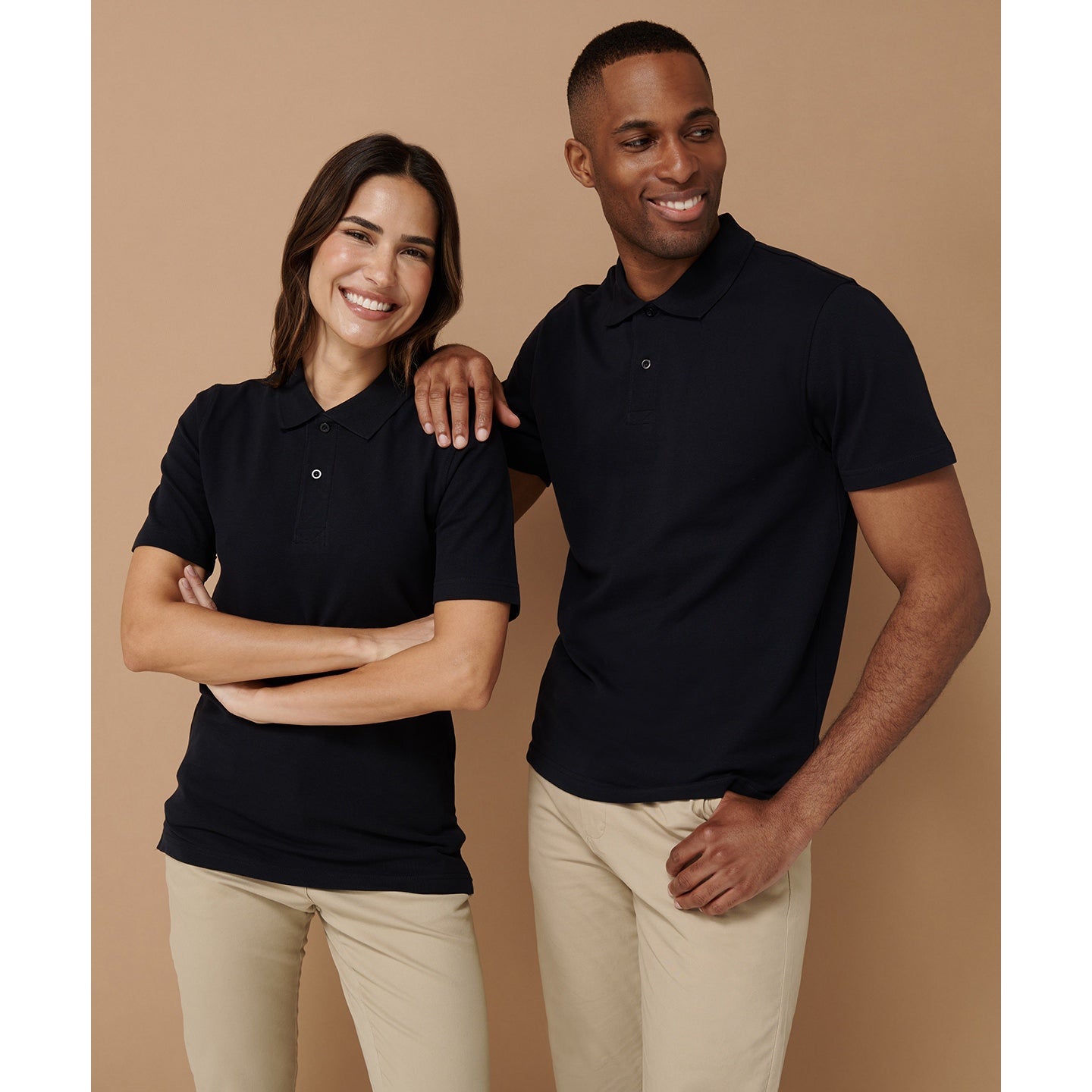 Henbury Slim Fit Stretch PiquÃ© Polo Shirt Cotton 2-Button Placket XS-2XL