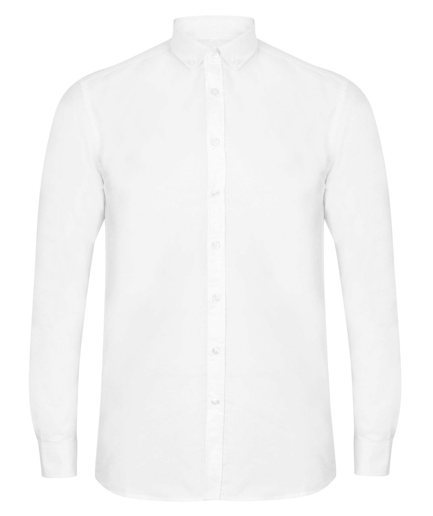 Henbury Modern Long Sleeve Oxford Shirt Wrinkle Resistant Tag Free Fit Options